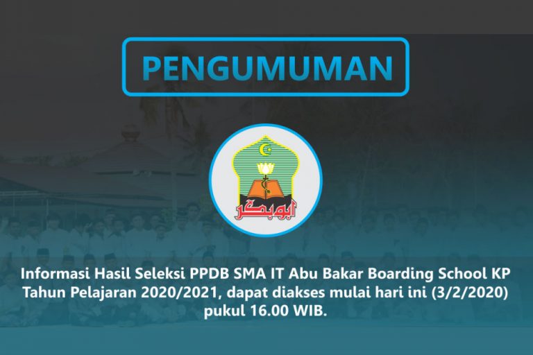 Read more about the article Pengumuman Hasil Seleksi PPDB ABBSKP Tahun 2020/2021